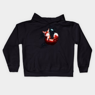 Cute Space Fox with an astronaut helmet Kids Hoodie